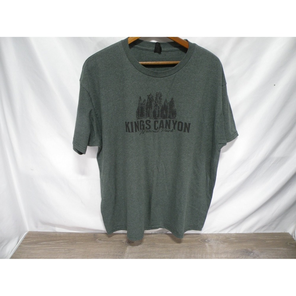 Optima Kings Canyon National Park T-Shirt Mens Green Crew Neck Short Sleeve
